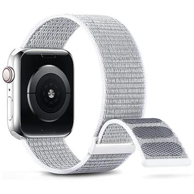 Nylon sport loop band - Wit - Extra sterke klittenbandsluiting - Geschikt voor Apple Watch 38mm / 40mm / 41mm / 42mm Nylon sport loop band - Wit - Extra sterke klittenbandsluiting - Geschikt voor Apple Watch 38mm / 40mm / 41mm / 42mm