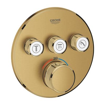 Inbouwkraan GROHE Grohtherm Smart Control Thermostaatkraan met 3-weg Omstelling Cool Sunrise Geborsteld Inbouwkraan GROHE Grohtherm Smart Control Thermostaatkraan met 3-weg Omstelling Cool Sunrise Geborsteld
