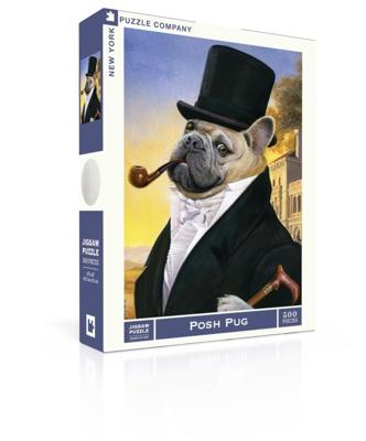 New York Puzzle Company Legpuzzel Posh Pug - 500 stukjes