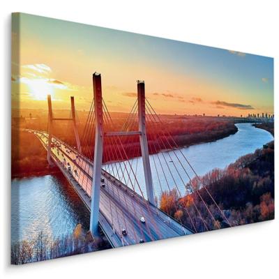 Schilderij Brug in Warschau, 4 maten, multi-gekleurd, scherp geprijsd