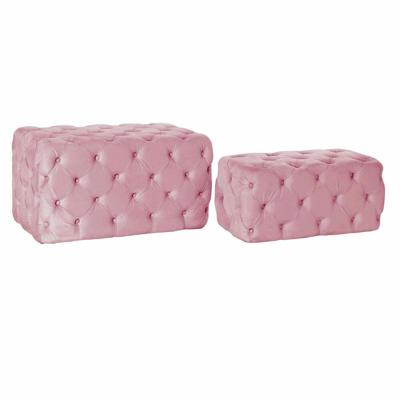 Kruk DKD Home Decor Roze Polyester Fluweel Hout MDF (88 x 53 x 47,76 cm)