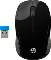 HP Wireless 200 Muis Radiografisch Optisch Zwart 3 Toetsen 1000 dpi - thumbnail