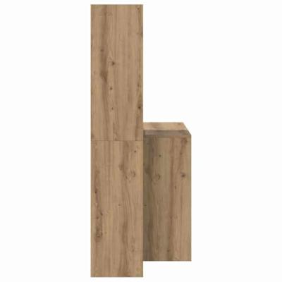 Bureau artisanaal eikenkleurig 138.5 x 55 x 143 cm Bewerkt hout