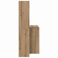 Bureau artisanaal eikenkleurig 138.5 x 55 x 143 cm Bewerkt hout - thumbnail
