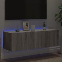 Tv-wandmeubel met LED-verlichting 100x35x31 cm grijs sonoma - thumbnail
