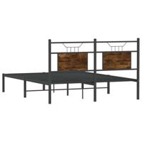Bedframe zonder matras hout gerookt eikenkleurig 137x190 cm - thumbnail
