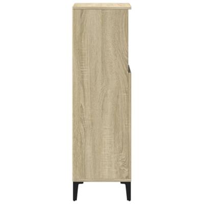 Badkamerkast 30x30x100 cm bewerkt hout sonoma eikenkleurig