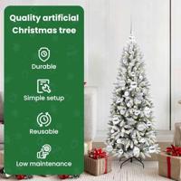 VidaXL Kunstkerstboom wit 120 cm pvc en plastic en staal en pe - thumbnail