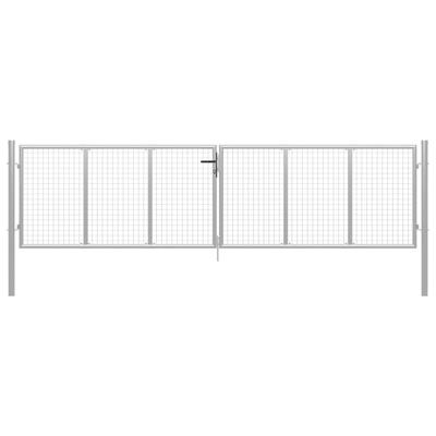 Poort 415x150 cm gegalvaniseerd staal zilverkleurig