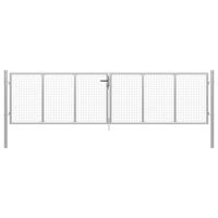 Poort 415x150 cm gegalvaniseerd staal zilverkleurig - thumbnail