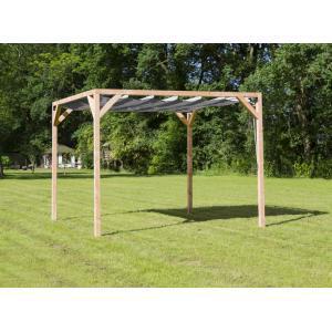 Vrijstaande pergola hout 2x5 meter met antraciet kleurig harmonicadoek Vrijstaande pergola hout 2x5 meter met antraciet kleurig harmonicadoek