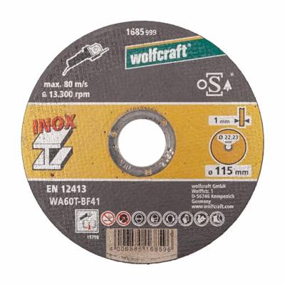 Wolfcraft 8462000 Diamanten doorslijpschijf 115 mm 10 stuk(s) RVS, Metaal