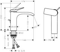 Hansgrohe Wastafelmengkraan Vivenis Eengreeps 110 CoolStart Met Trekwaste Chroom - thumbnail