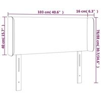 Hoofdbord met randen 103x16x78/88 cm fluweel lichtgrijs - thumbnail