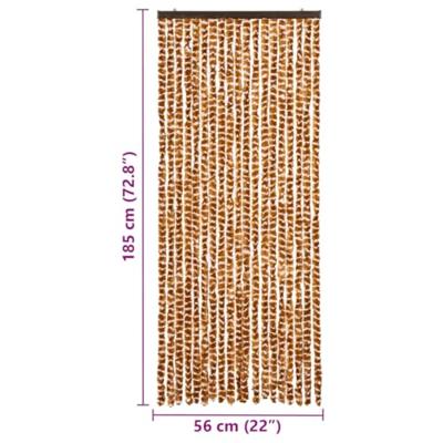 Vliegengordijn 56x185 cm chenille oker en wit