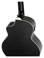 Ortega D7CE-SBK-4 Deep Series 7 Medium Scale Bass Satin Black elektrisch-akoestische bas met cutaway - thumbnail