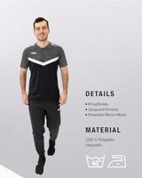 JAKO 6324 Polo Iconic - Zwart/Antraciet - XXL - thumbnail