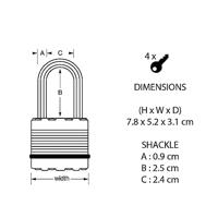 Masterlock Hangslot, volmessing 50 mm - M5EURDCC M5EURDCC - thumbnail