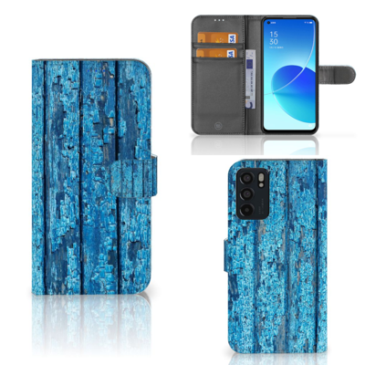 OPPO Reno6 5G | Book Style Case | Wood Blue