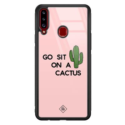 Samsung Galaxy A20s glazen hardcase - Go sit on a cactus Samsung Galaxy A20s glazen hardcase - Go sit on a cactus