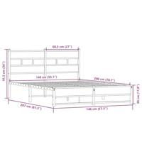 Bedframe zonder matras metaal sonoma eikenkleurig 140x200 cm - thumbnail