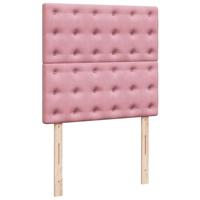 Boxspring met matras fluweel roze 90x190 cm - thumbnail