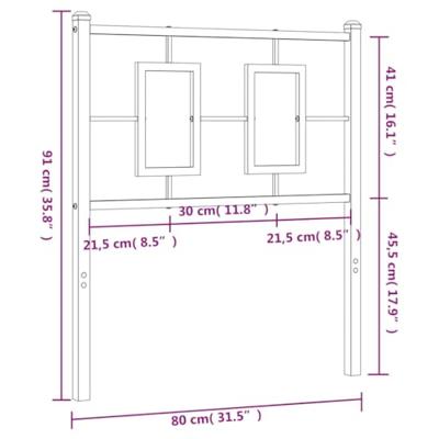 Hoofdbord 75 cm metaal wit Hoofdbord 75 cm metaal wit