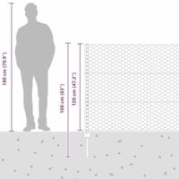 VidaXL Hek met paal zilver 1,2 x 10 m staal - thumbnail