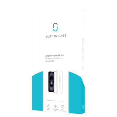 Just in Case Tempered Glass voor Apple iPhone 16 Pro, hulpstuk 1-pack Smartphone screenprotector