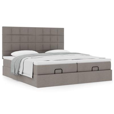 Ottoman bed met matrassen 180x200cm stof taupe