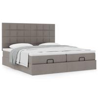 Ottoman bed met matrassen 180x200cm stof taupe - thumbnail