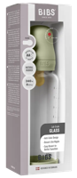 BIBS Glas Latex Medium Flow Babyfles 2+ Maanden Sage - thumbnail