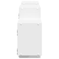 Wandschap 129x18x42 cm bewerkt hout wit - thumbnail