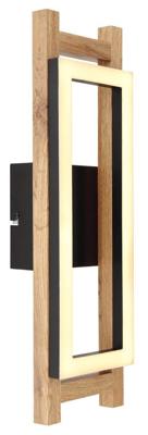 Globo Design wandlampIlla zwart met hout - 67266W