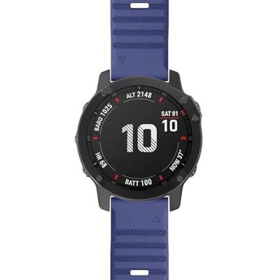 By Qubix - Siliconen bandje - Donkerblauw - Compatible met Garmin Fenix 8-51mm - Compatible Garmin bandje