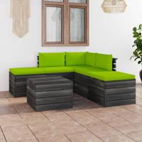 vidaXL 6-delige Loungeset met kussens pallet massief grenenhout - thumbnail