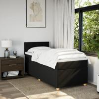 Boxspring met matras stof zwart 140x200 cm - thumbnail