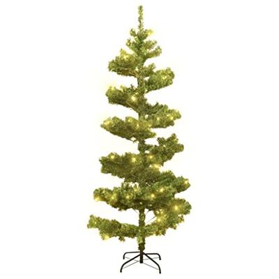 VidaXL Kunstkerstboom met verlichting en standaard 150 cm pvc groen