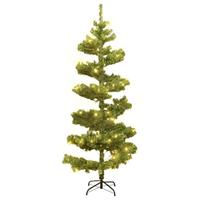 VidaXL Kunstkerstboom met verlichting en standaard 150 cm pvc groen - thumbnail