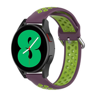 Siliconen sportbandje met gesp - Paars + groen - Samsung Galaxy watch 7 / Galaxy Watch FE - 40mm & 44mm - thumbnail