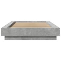 Bedframe met LED-verlichting bewerkt hout betongrijs 90x190 cm - thumbnail
