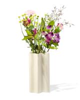 HEMA Vaas Ø15.7x26cm Keramiek Golf Wit (wit) - thumbnail