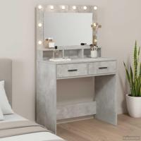 Kaptafel met lade Betongrijs 79 x 41 x 135 cm Bewerkt hout - thumbnail