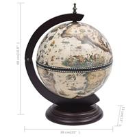 Globebar tafelmodel eucalyptushout wit - thumbnail