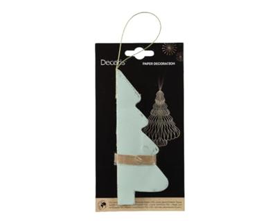 Decoris Papieren Boom 11.3x15 cm Mintgroen