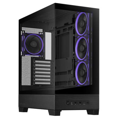 ASUS a31 plus midi tower behuizing (zwart | 2x usb-a | 2x usb-c | tempered glass)