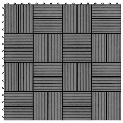 VidaXL Terrastegels 30x30 cm 1 m² hkc grijs 11 st