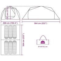 Tunneltent 6-persoons waterdicht groen - thumbnail