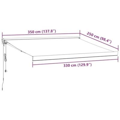 Luifel automatisch uittrekbaar 350x250 cm bordeauxrood