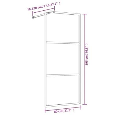 VidaXL Inloopdouchewand transparant 80x195 cm esg-glas rood - thumbnail